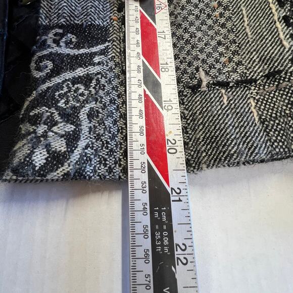 Coldwater Creek Womens Tweed Jacket Black Plaid Patch Size PS - Picture 6 of 13